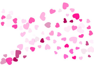 Hearts confetti flying vector background graphic design.