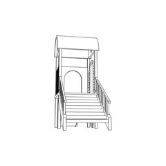 Kids Playground Line art - coloring page, line art illustration for children