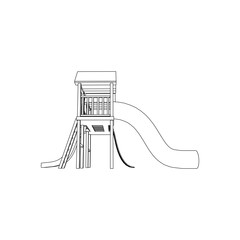 Kids Playground Line art - coloring page, line art illustration for children