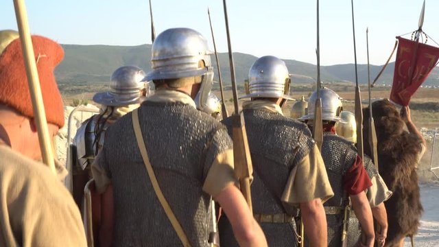 A Roman legion was a large military unit of the Roman army. Ancient Roman military clothing. The Roman Legions Marching to a Historical Battle