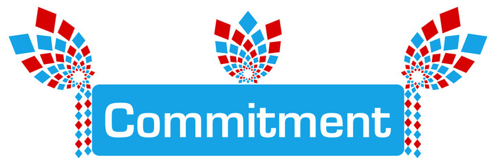 Commitment Red Blue Floral Elements