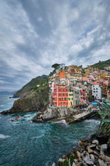 Fototapeta na wymiar Riomaggiore village, Cinque Terre, Liguria, Italy