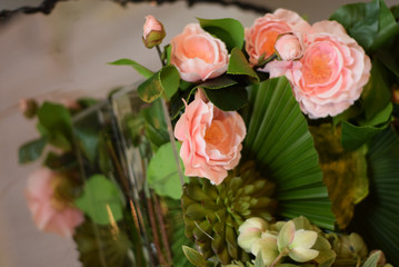 Ornamental plants and flowers in elegant surroundings