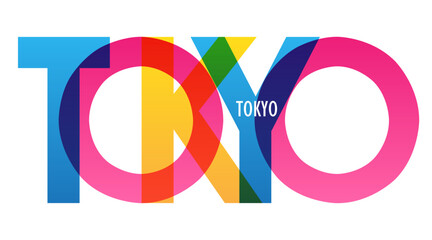 TOKYO colorful city name typography banner © Web Buttons Inc