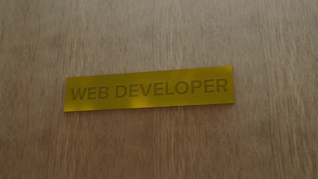 golden door sign Web developer. enter to room
