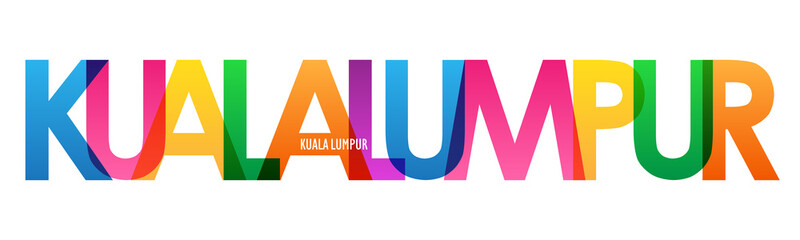 Naklejka premium KUALA LUMPUR kolorowy wektor typografia transparent