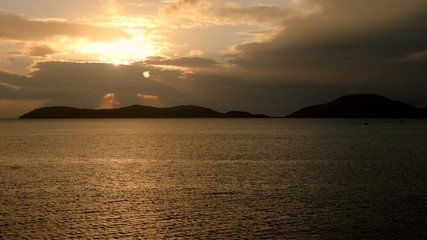 Beautiful view of greek island with mountain in Ionian sea. Nature of Greece. 4K