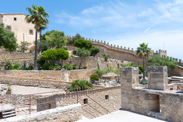 the walls of the medieval Capdepera castle in Mallorca