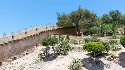 the walls of the medieval Capdepera castle in Mallorca