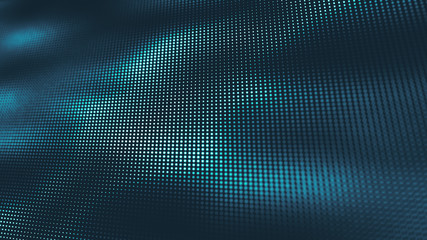Obraz premium Digital waves in cyberspace. Technology and science motion background with light particles.