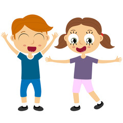 Happy kids having fun