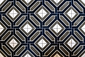 Blue, white and grey geometric pattern