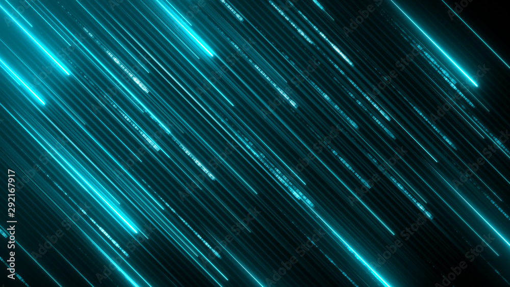 Poster diagonal neon stripes. abstract digital media background. bright shiny lasers texture. futuristic da