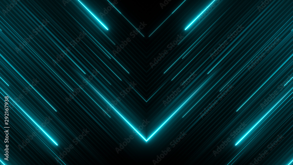 Poster blue neon pattern. abstract software presentation background. diagonal energy lines. data flow. cybe
