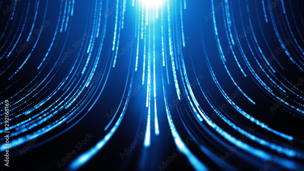 Poster striped creative texture of a cyber space. technology pattern with bright particles. abstract backgr