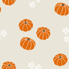 Minimalistic seamless vector pattern with pumpkins. - 292168301