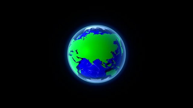 Surreal Image of the Planet. Spinning Earth Animation. Seamless Loop.