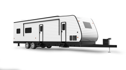 RV Trailer Isolated on White