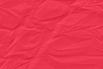 crumpled red paper background close up