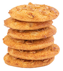 homemade cookies with peanut on white background
