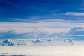 The beautiful blue sky and cloudy