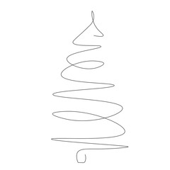 Christmas tree silhouette vector illustration	