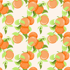 Seamless pattern of peaches