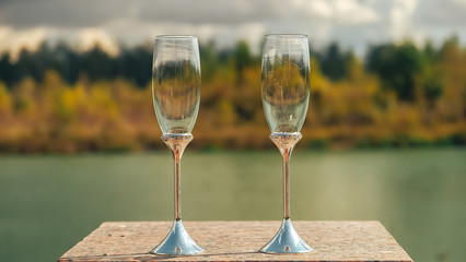 two glasses of white wine