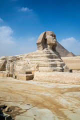 The Great Sphinx of Giza at the Giza plateau, near Cairo, Egypt.