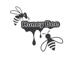 honey Bee Logo Template vector icon illustration