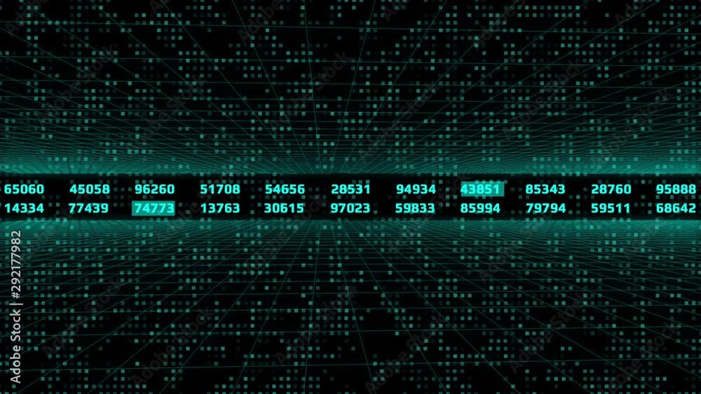 Aufkleber Technology Futuristic UI HUD Big Data Digital Number Conde Information Screen Display Monitor. Particle Statistic Digit Random Security Code Virtual Reality Network Graphic Design.
