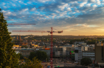 Wuppertal Cityscape by day with beautiful clouds wuppertal cityscape panorama