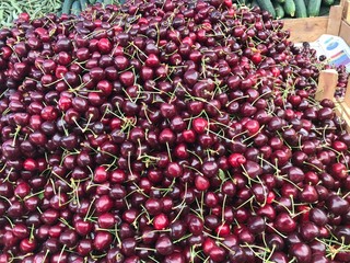 ripe cherries, market in Armenia