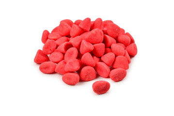 Juicy colorful jelly sweets isolated on white. Gummy candies.