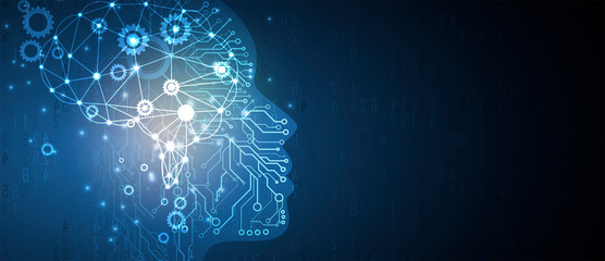 Artificial intelligence. Technology web background. Virtual concept