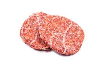 Burger cutlet isolated on white.