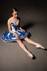 Ballerina in blue and white © Harris Shiffman