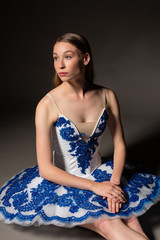 Ballerina in blue and white © Harris Shiffman