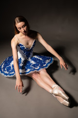 Ballerina in blue and white © Harris Shiffman