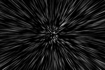 Snow lines bokeh white on black background. abstract speed light motion blur texture. star particle...