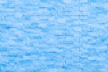 Wall of blue ice bricks and blocks background texture