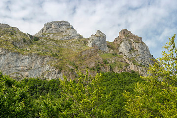 Somiedo lake valley hiking route in Spain