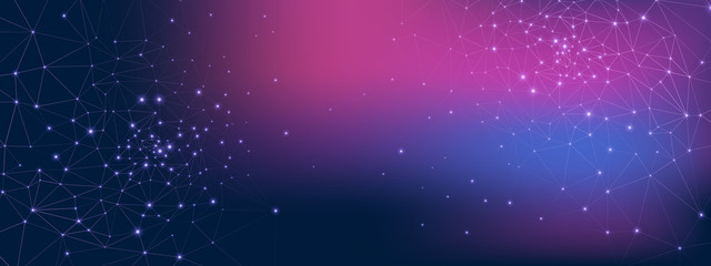 Blue Technology Background. Vector Big Data. 