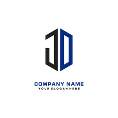 JO Letter Logo Hexagonal Design, initial logo for business,