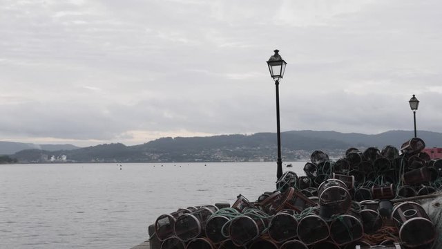 pot vessels on the harbour in the fishing village of Comabrro
