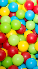 Multi-colored plastic balls. children's playroom. isolated on white background.