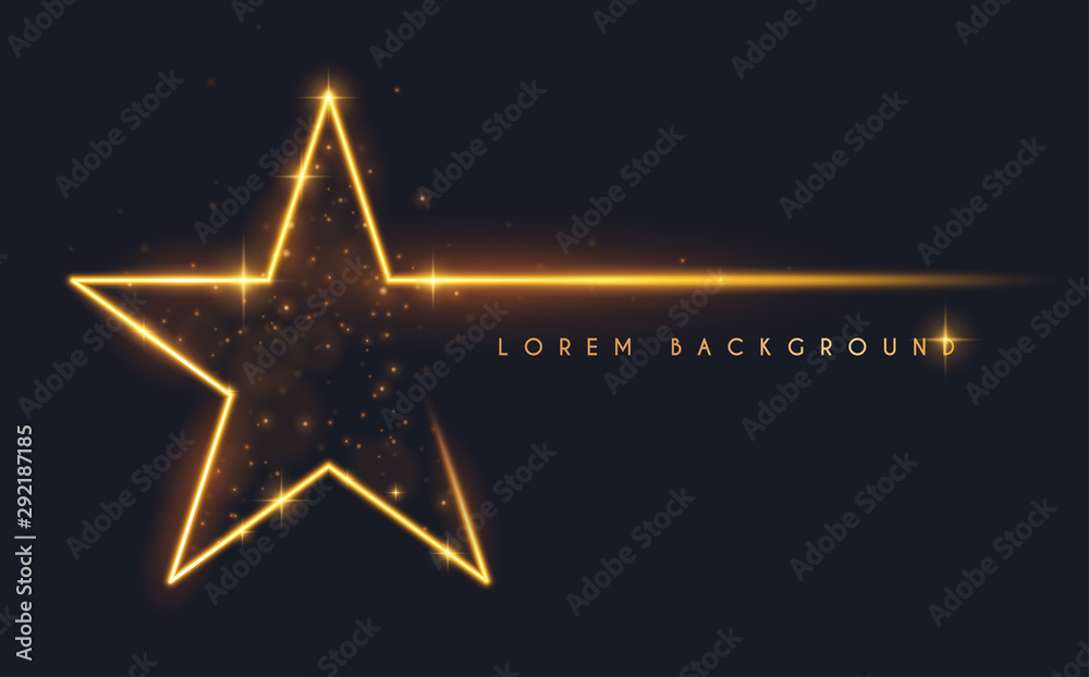 Wall mural gold glitter star shape background