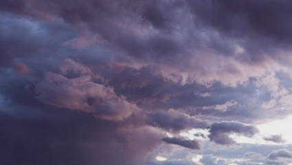 Fototapeta na wymiar Dramatic sky, clouds at sunset