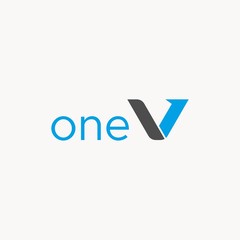 one v logo design unique