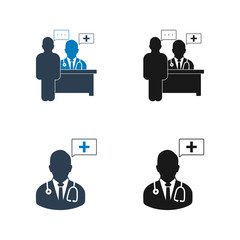 Medical Consultant Icon Set. Flat style vector EPS.